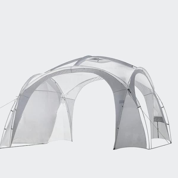 Unbranded White 7-10 Person Beach Tent with Sun Shelter for Beach Camping or Backyard Fun