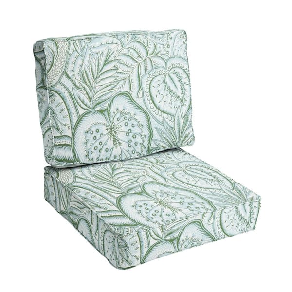 SORRA HOME 27 x 29 Deep Seating Indoor/Outdoor Cushion Chair Set in Sunbrella Sensibility Spring