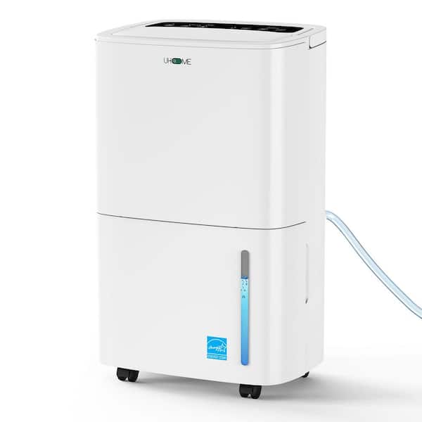 150 pt. 7,000 sq.ft. Portable Dehumidifier in White with Built-in Pump, Dual-Filter, Variable Speeds, Continuous Run
