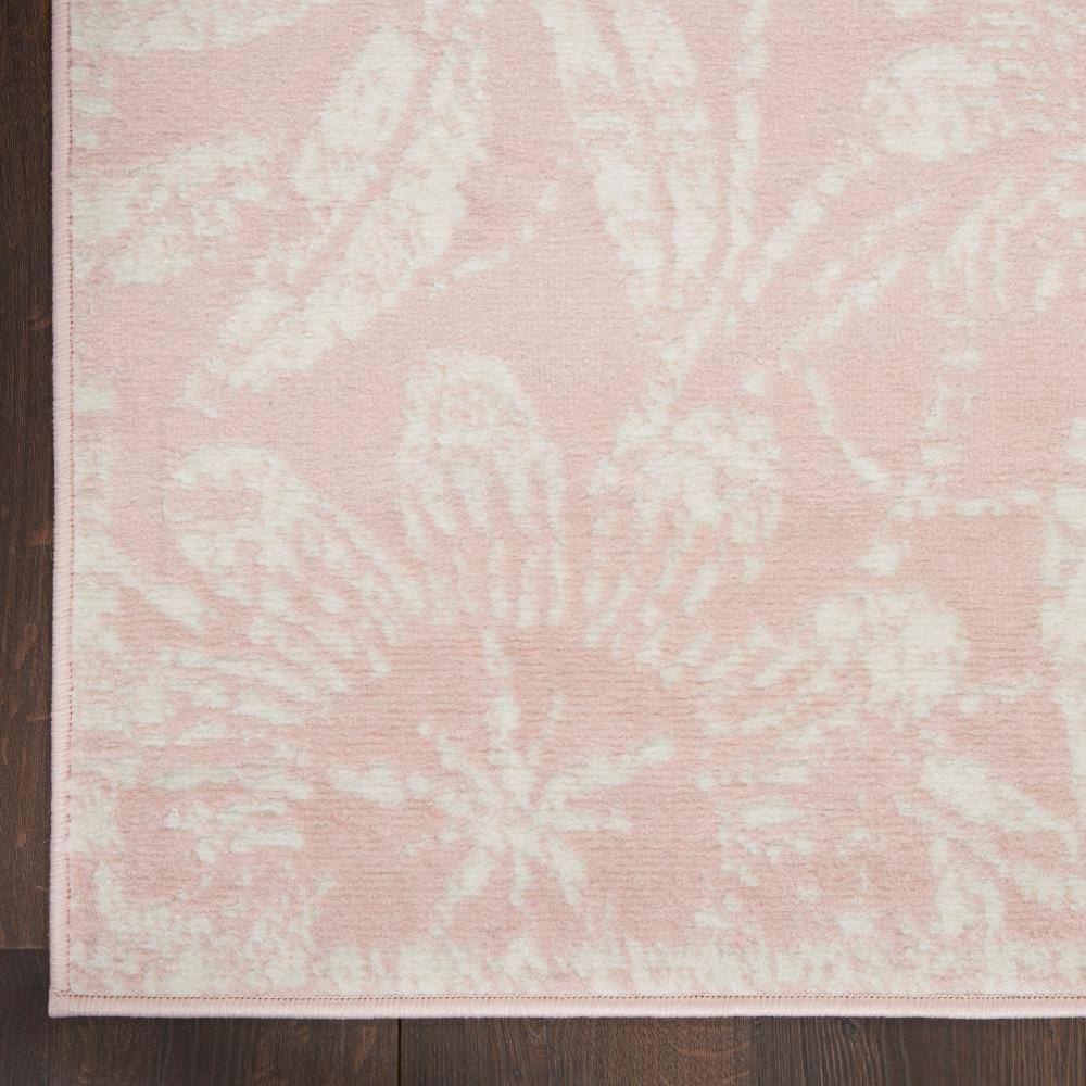 Pink Floral Synthetic Kids' Rectangular 5' x 7' Rug