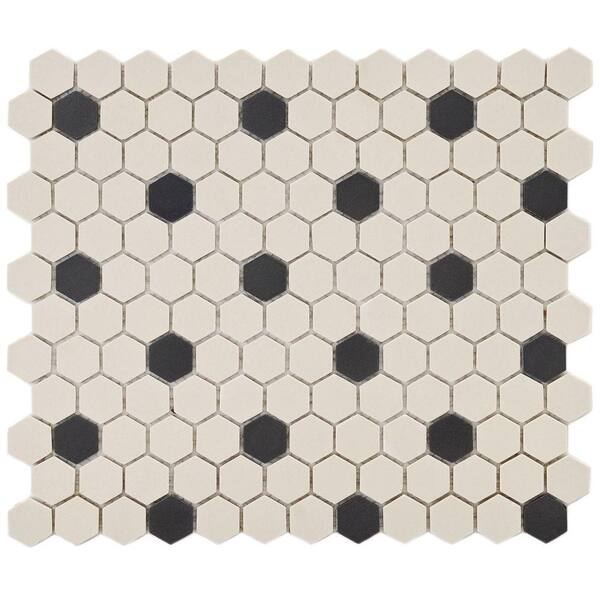 Merola Tile Old World Hex 12-5/8 in. x 11 in. Unglazed Porcelain Mosaic Floor and Wall Tile-DISCONTINUED