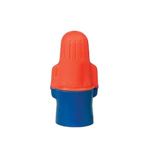 Electrical Wire End Flexible Steel Spring Connector Caps, 22-12 AWG Twist-on Wire Nuts, Orange/Blue, Bag of 100