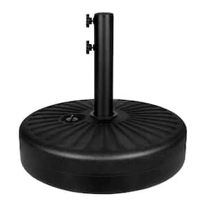 50 Ibs. Patio Umbrella Base with Steel Umbrella Stand, 20in. Black-Round