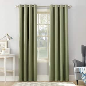 Saxon Energy Saving Sage Green Polyester 54 in. W x 63 in. L Grommet Blackout Curtain (Single Panel)