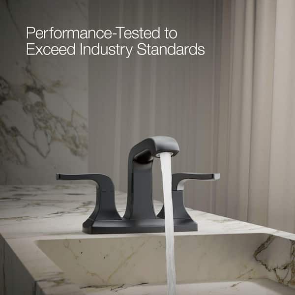 KOHLER Rubicon 4 in. Centerset Double Handle Bathroom Faucet in