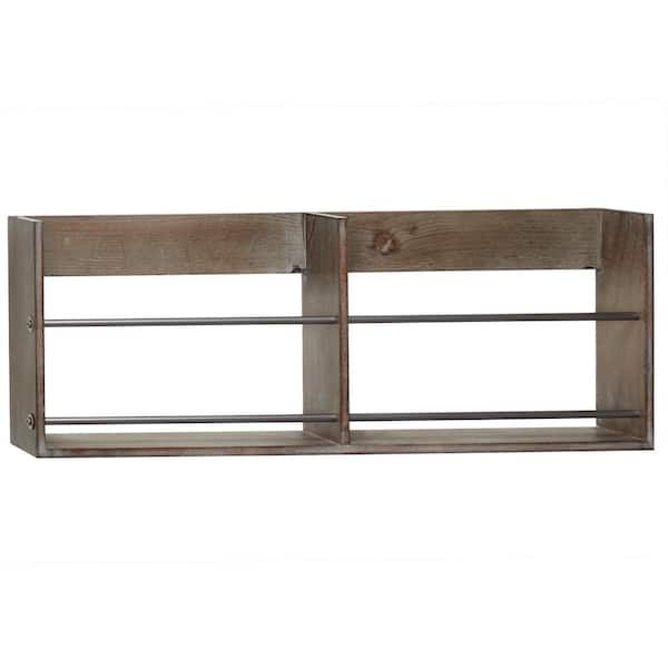 Litton Lane 23 in. x 32 in. Black Metal Industrial Wall Shelf