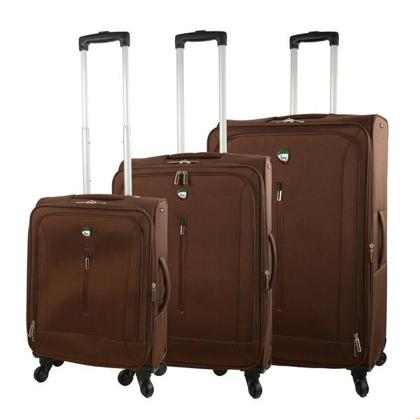 Mia Toro Tena 3-Piece Brown Softside Spinner Luggage Set
