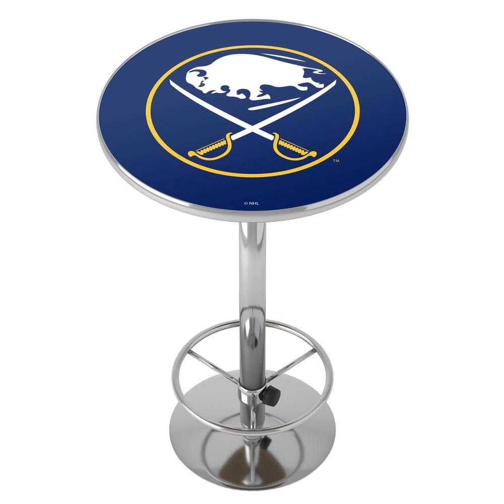 Buffalo Sabres Vintage 27 in. Chrome Round Table Top with Adjustable Foot R