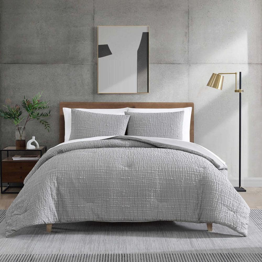 Gray Organic Microfiber Full Reversible Comforter Set
