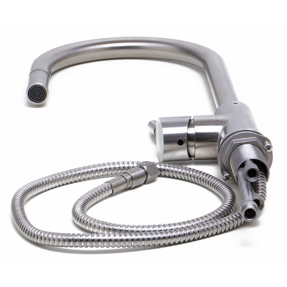 Brushed Stainless Steel Pull Down Kitchen Faucet with Spray