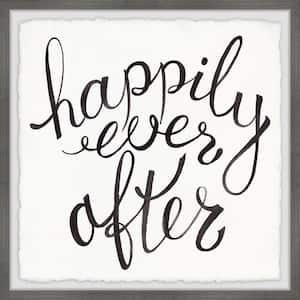 "Happily Ever After III" by Marmont Hill Framed Typography Art Print 24 in. x 24 in.