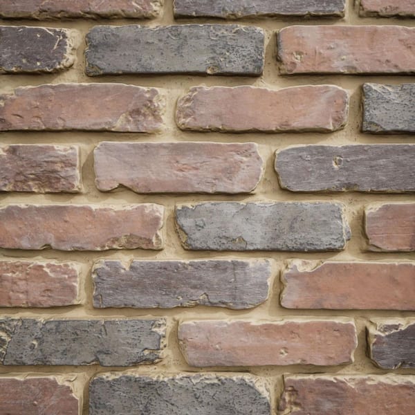 EverStone Aged Brick Faux Brick Panel, 46 7/8"W x 27"H x 1 1/4"D, Horizon Color