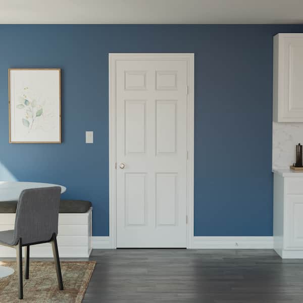 JELD-WEN 28 in. x 80 in. 6 Panel Colonist Primed Textured Molded