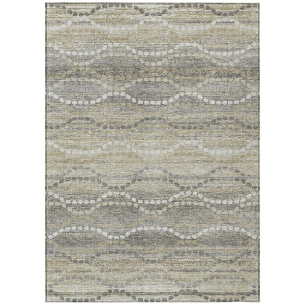 Chantille Machine Washable Indoor/Outdoor Abstract ACN2030 Pewter 2 ft. 6 in. x 3 ft. 10 in. Area Rug