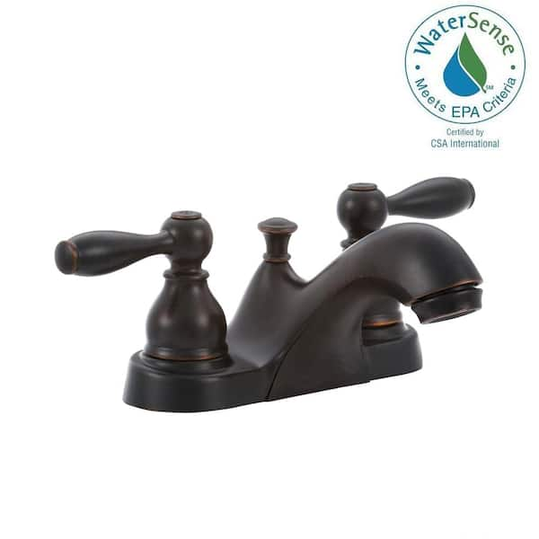 Premier Mandouri 4 in. Centerset 2-Handle Low Arc Bathroom Faucet in Bronze