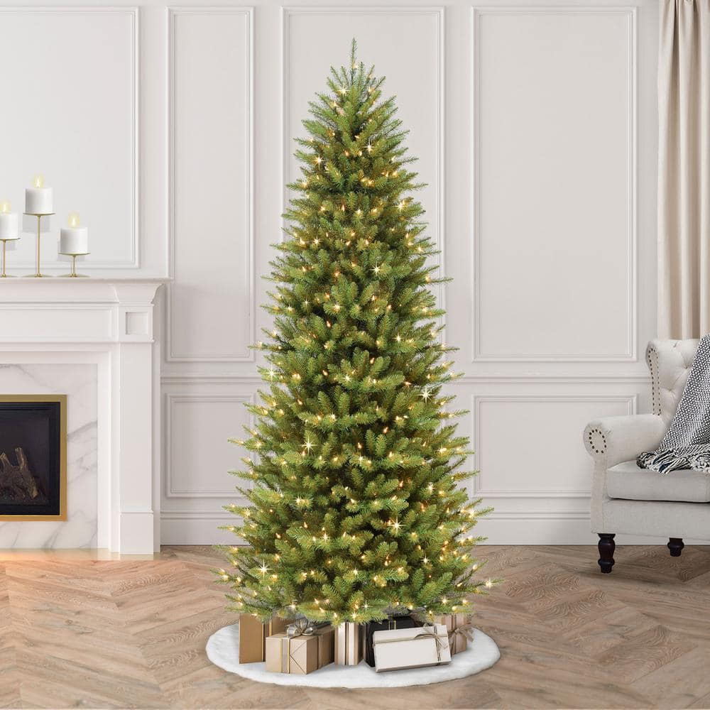 9 ft Pre-Lit Slim Fraser Fir Artificial Christmas Tree with Clear Lights
