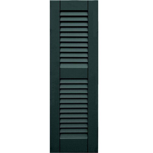 Winworks Wood Composite 12 in. x 38 in. Louvered Shutters Pair #638 Evergreen