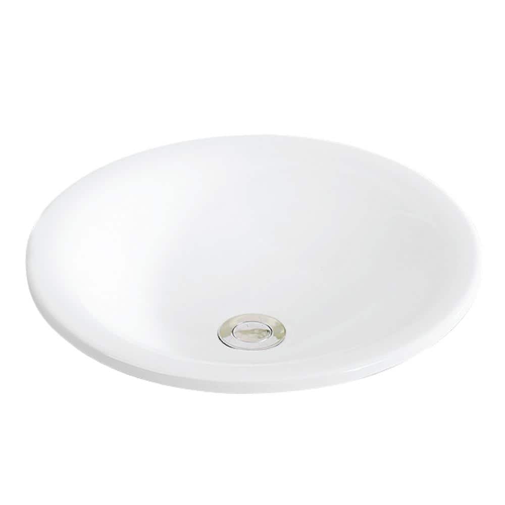 Valera White 18" Round Ceramic Bathroom Sink