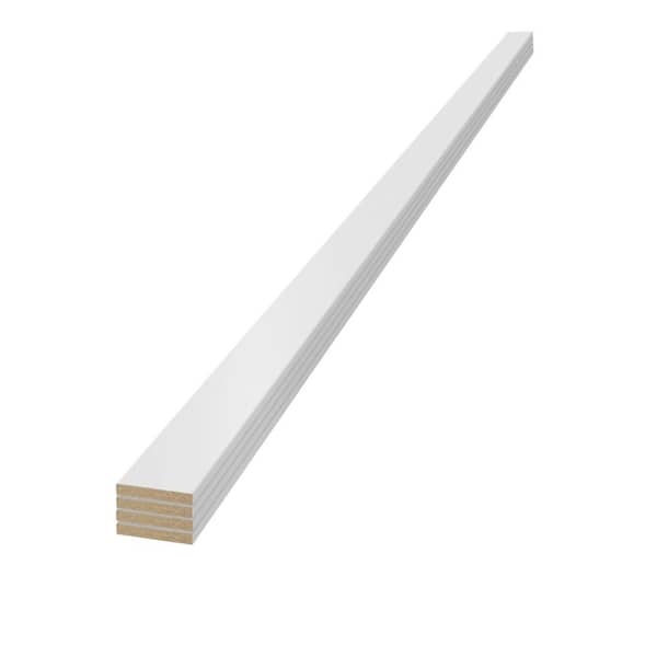 Edge 1 in. x 4 in. x 8 ft. Timeless MDF Boards Farmhouse White Smooth Trim (4-Pack)
