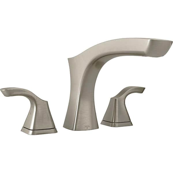Delta Tesla 2-Handle Deck-Mount Roman Tub Faucet Trim Kit in Stainless (Valve Not Included)