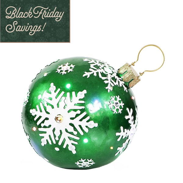 1.5 ft. 24-Light LED Jeweled Ball Ornament with Snowflake Design