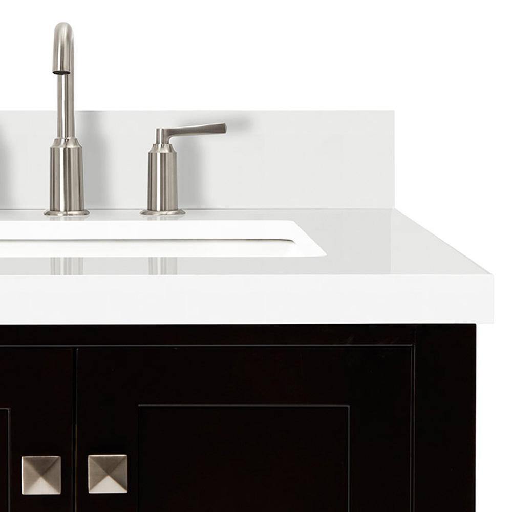 Ariel Cambridge 37" Espresso Single Sink Bathroom Vanity with Quartz Top
