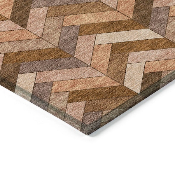 Chantille Machine Washable Indoor/Outdoor Abstract ACN2296 Copper 5 ft. x 7 ft. 6 in. Area Rug
