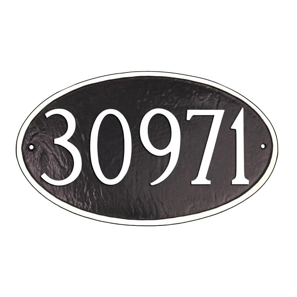 Classic Oval Standard Address Sign Plaque - Black/White product image for price tracking