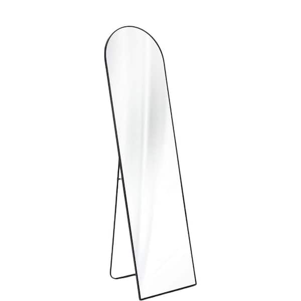 Black 21 in. W x 64 in. H Rectangle Glass Full-Length Framed Mirror
