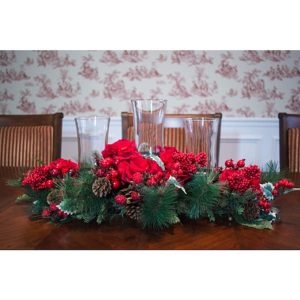 30 in. Holiday Hydrangea Candelabrum