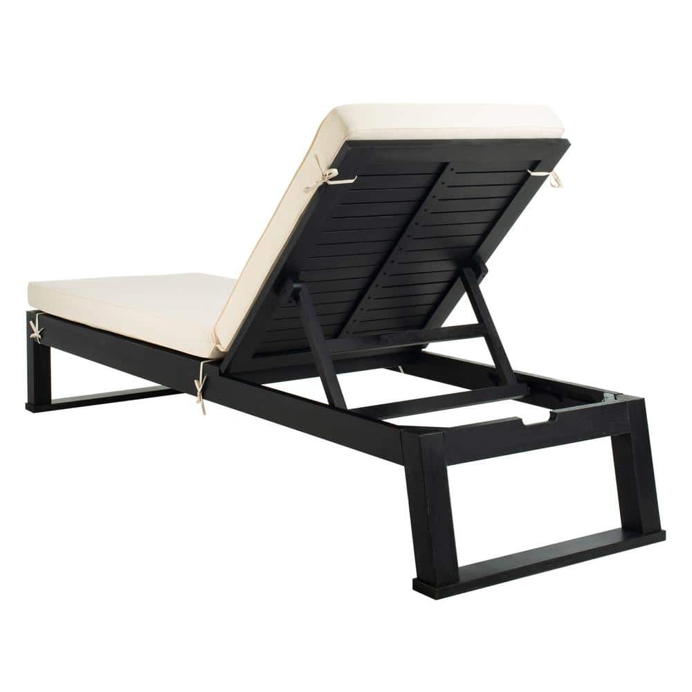 Contemporary Black & Beige Hanging Chaise Lounger with Cushions