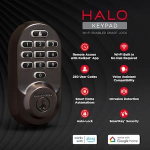 HALO Venetian Bronze Keypad WiFi Electronic Single-Cylinder Smart Lock Deadbolt featuring SmartKey Security