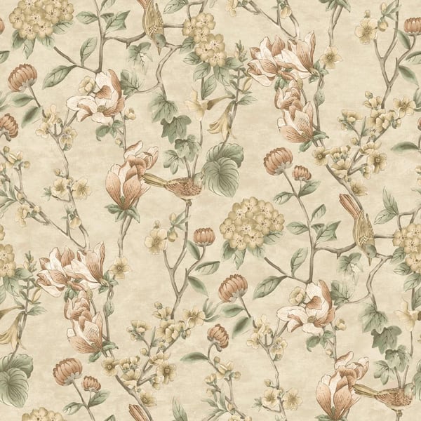 HOLDEN Floral Bird Trail Cream Non-Pasted Wallpaper (Covers 56 sq. ft ...