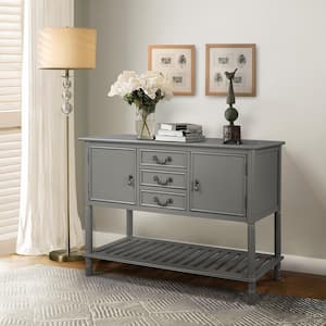 Salvatore 45 in. Grey Rectangle Wood Console Table with Shelves