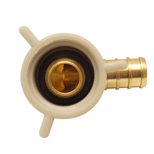 Apollo 1/2 in. Brass PEX-B Barb x 1/2 in. Female Pipe Thread Adapter  90-Degree Drop-Ear Elbow APXDEE12 - The Home Depot