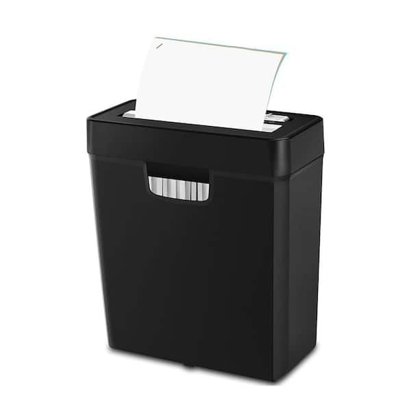 6-Sheet Strip Cut Paper Shredder with Jam Proof System, Shreds Card/Staple, 2.65-Gal Bin and P-2 Security, Black