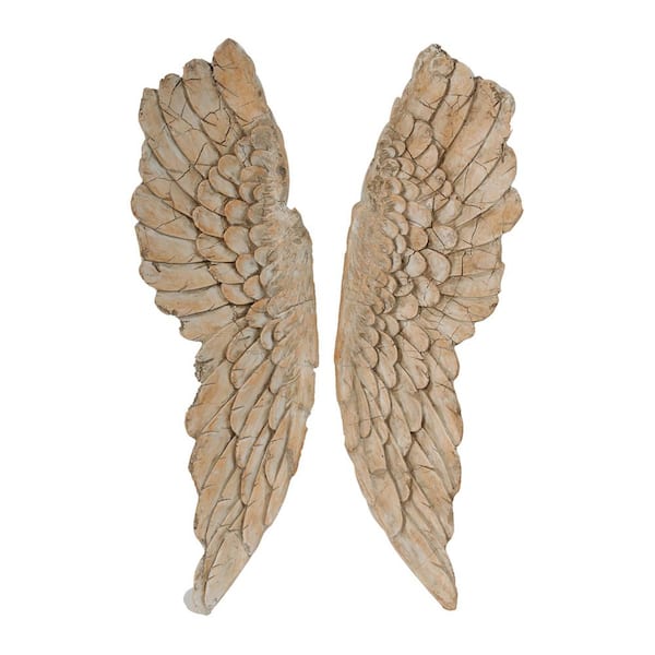 Soar Angel Wings Natural Wall Art (Set of 2)
