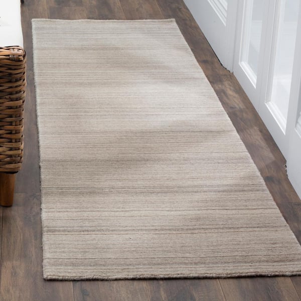 Himalaya 2 ft. x 12 ft. Stone Solid Color Runner Rug