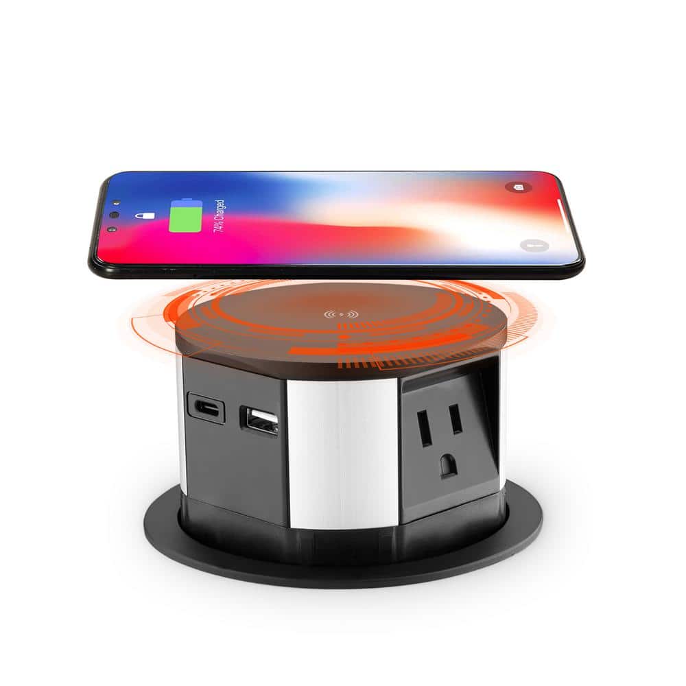 10-Watt Space Saver Pop Up-Outlet, Fast Induction Charger with Type-C USB, 3-Outlets, 2 USB Ports, Surge Protection price history on PriceWatchPro