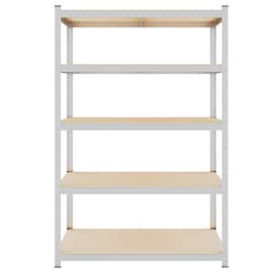 5-Tier Silver Heavy Duty Metal Utility Shelves for Kitchen, Pantry, Closet (47 in. W x 71 in. H x 24 in. D)