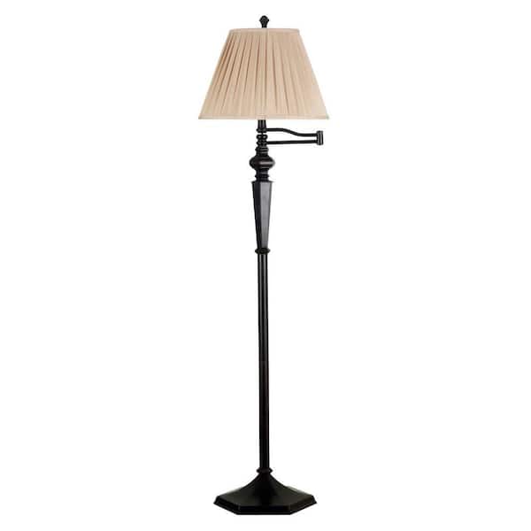 KENROY HOME Chesapeake 61 in. Oil-Rubbed Bronze Swing Arm Floor Lamp