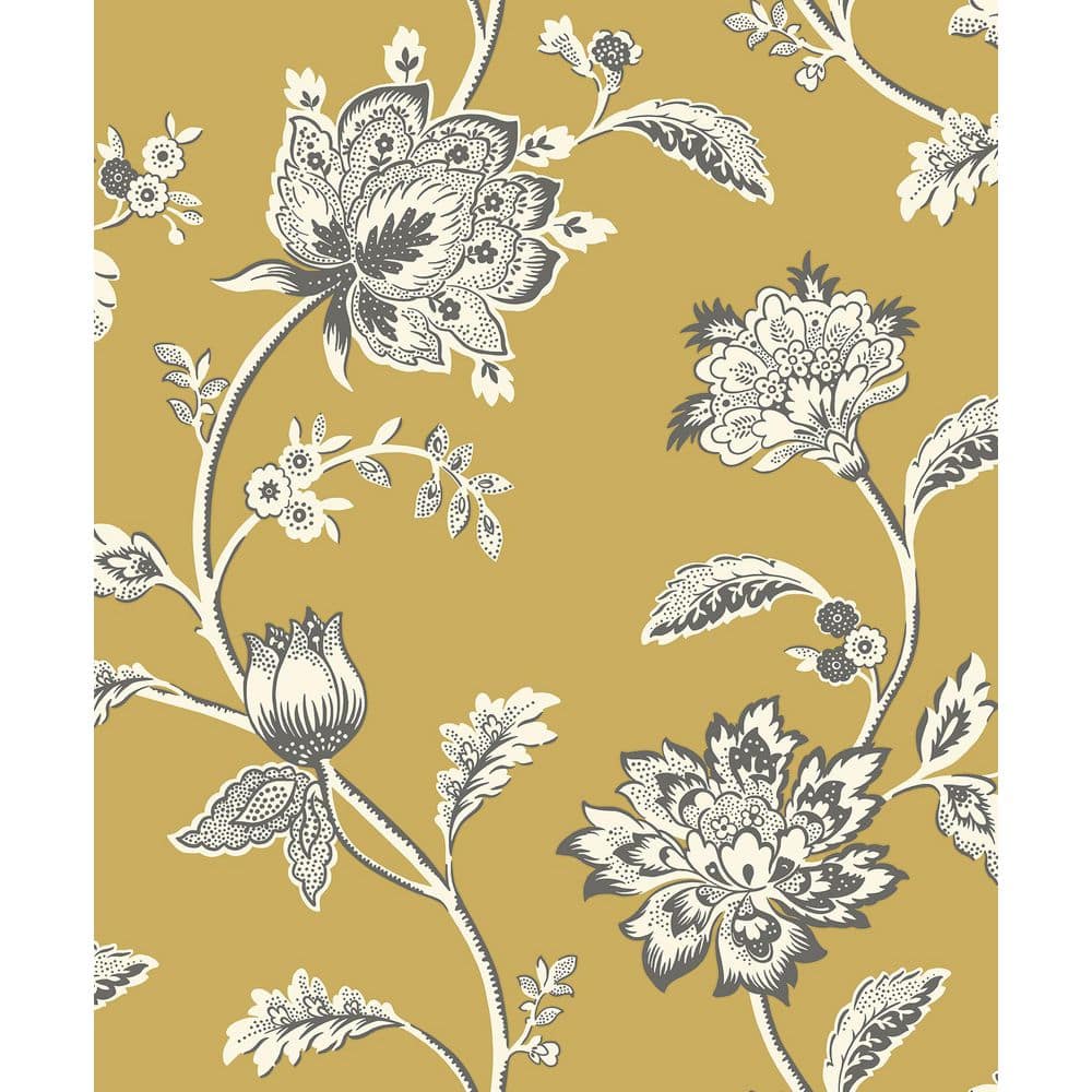 Juliette Yellow Jacobean Non-Pasted Wallpaper, 57.5 sq. ft. price history on PriceWatchPro