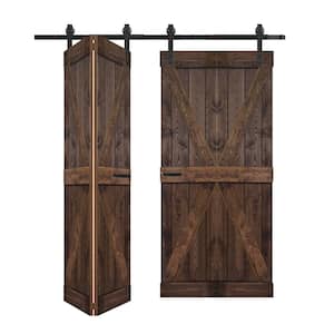 K Style 72in. x80 in. (18 in. x80 in. x 4-Panels) Kona Coffee Solid Core Wood Bi-Fold Door Hardware Kit -Assembly Needed