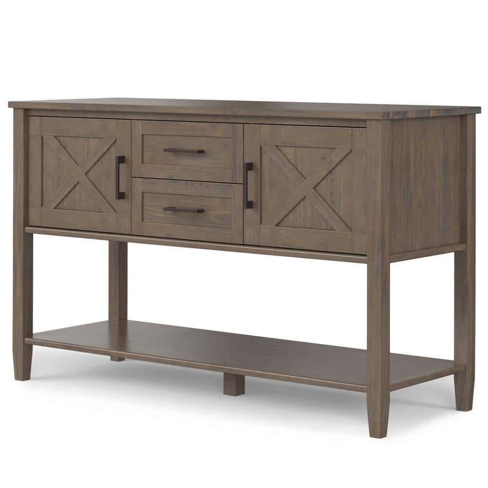 Ela 48'' Smoky Brown Solid Wood Console Table with Storage
