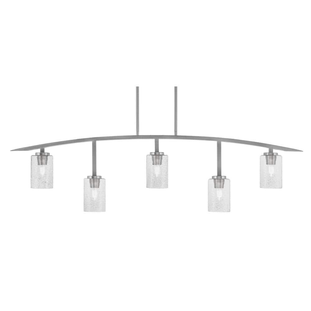 Siena 51.25 in. 5-Light Graphite Chandelier with 4 in. Smoke Bubble Glass S