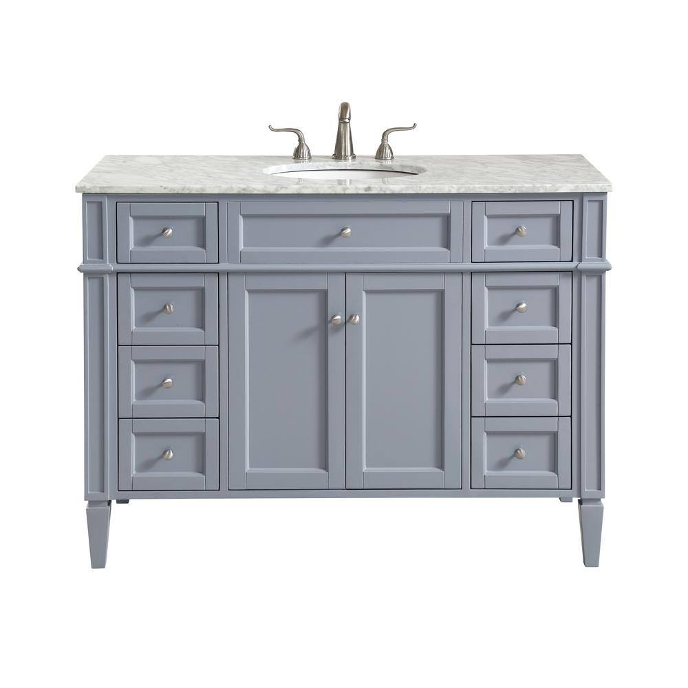 Simply Living 48 in. W x 21.5 in. D x 35 in. H Bath Vanity in Grey with Car