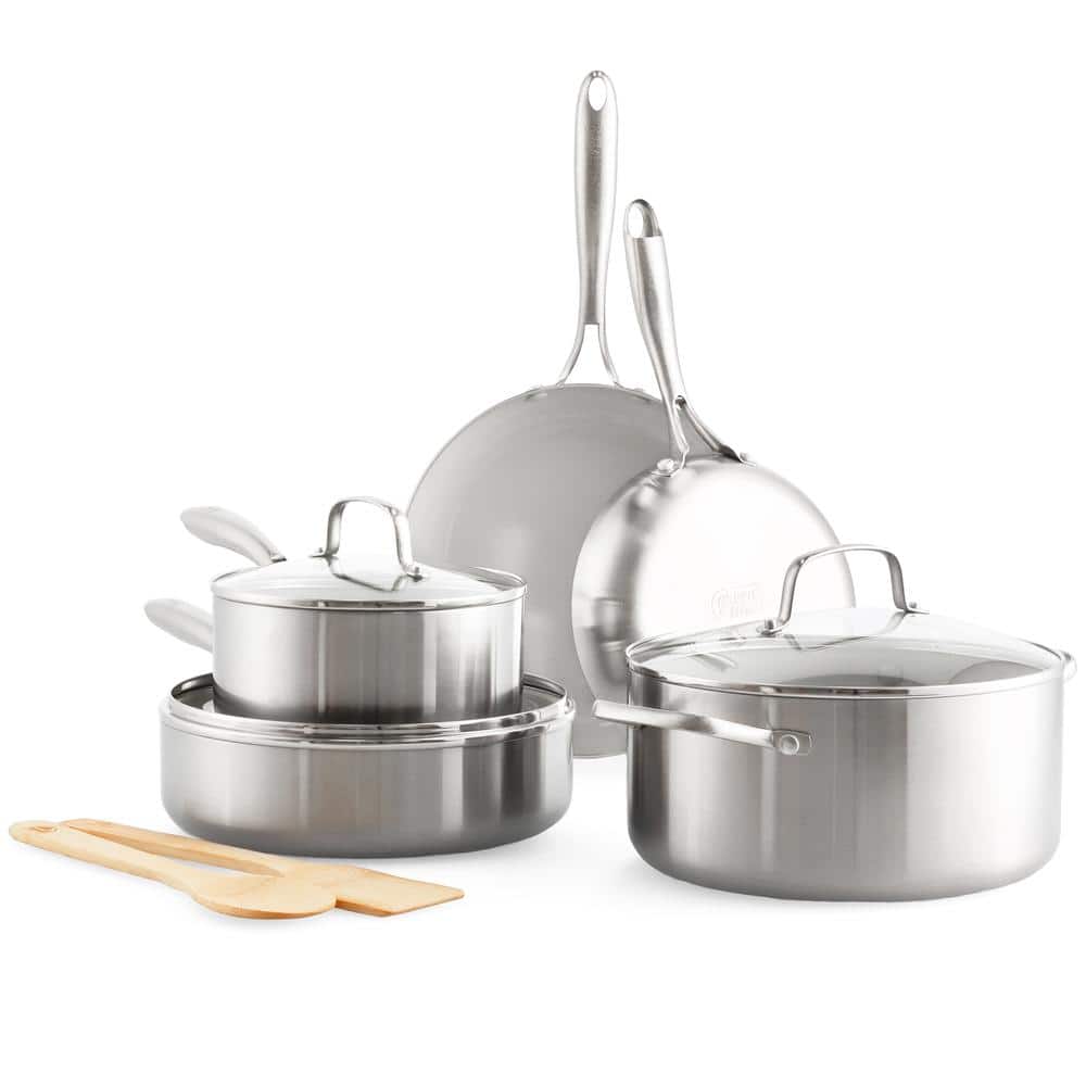 GreenLife 10Piece Stainless Steel Pro Cookware Set CC005551001 The