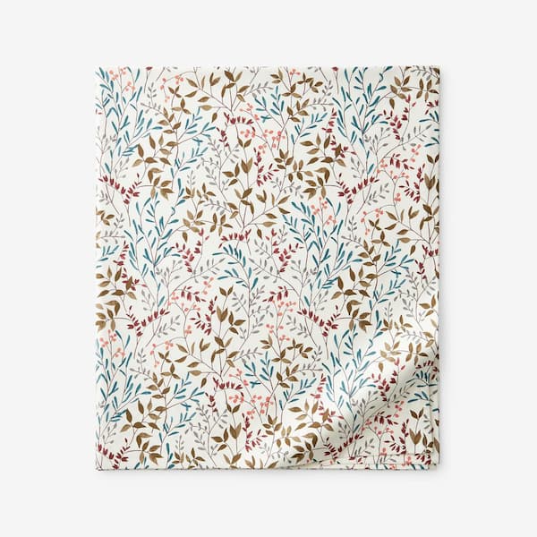 The Company Store Legends Luxury Abigail Cream Multi Sateen Queen Flat Sheet