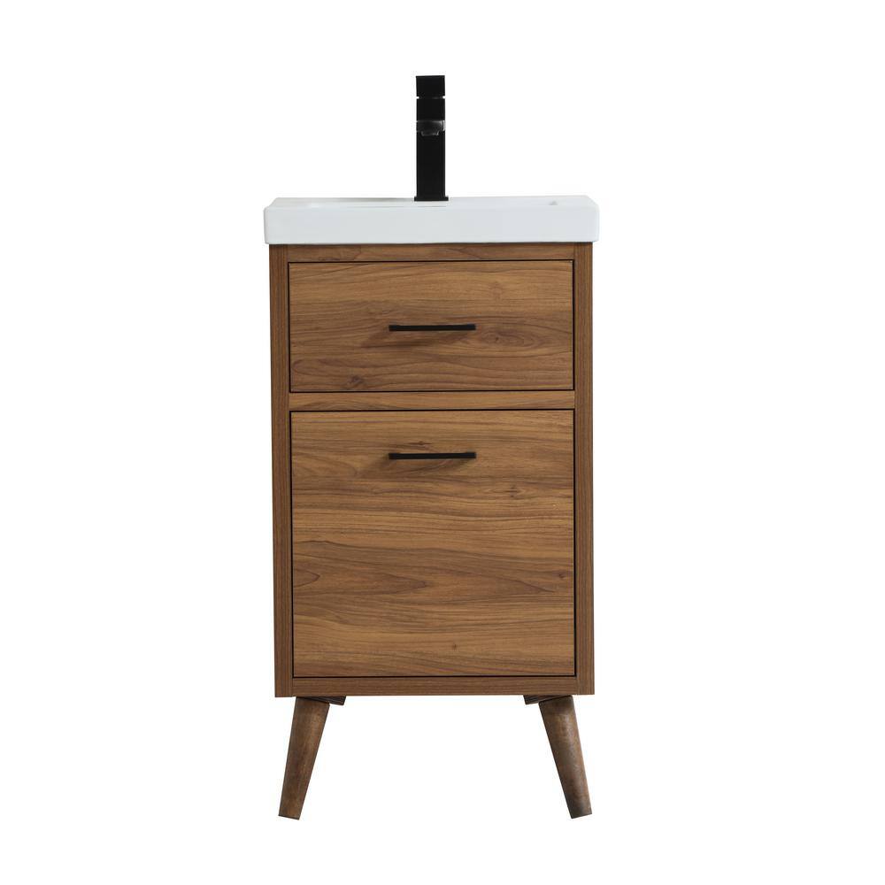 Simply Living 18.11 in. W x 15.16 in. D x 33.46 in. H Bath Vanity in Walnut