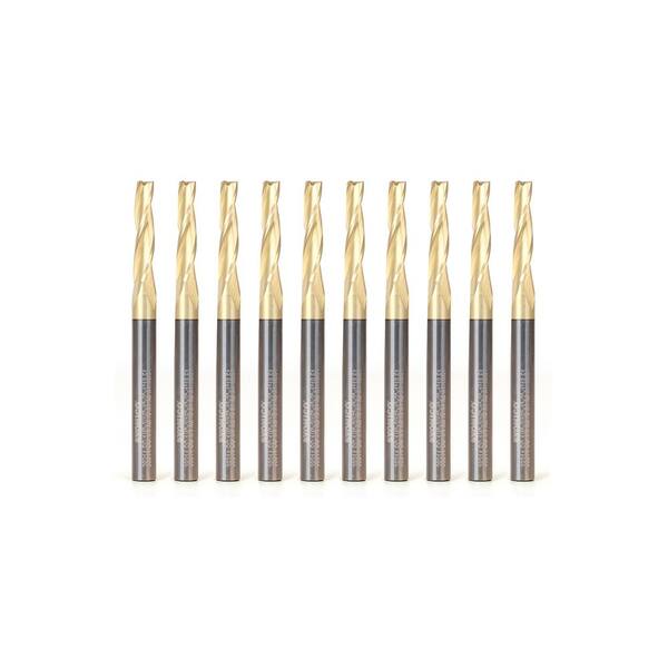 Yonico 36360-SC 1/2" Diameter 3 Flute Low Helix Downcut End Mill – 1/2" Shank – Carbide Router Bit